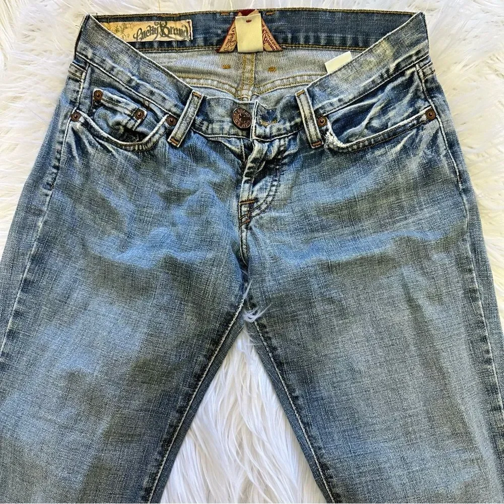 Lucky Brand Maui Meggie Jean Med Wash Women's Size 2/26 Raw Hem - Picture 2 of 14